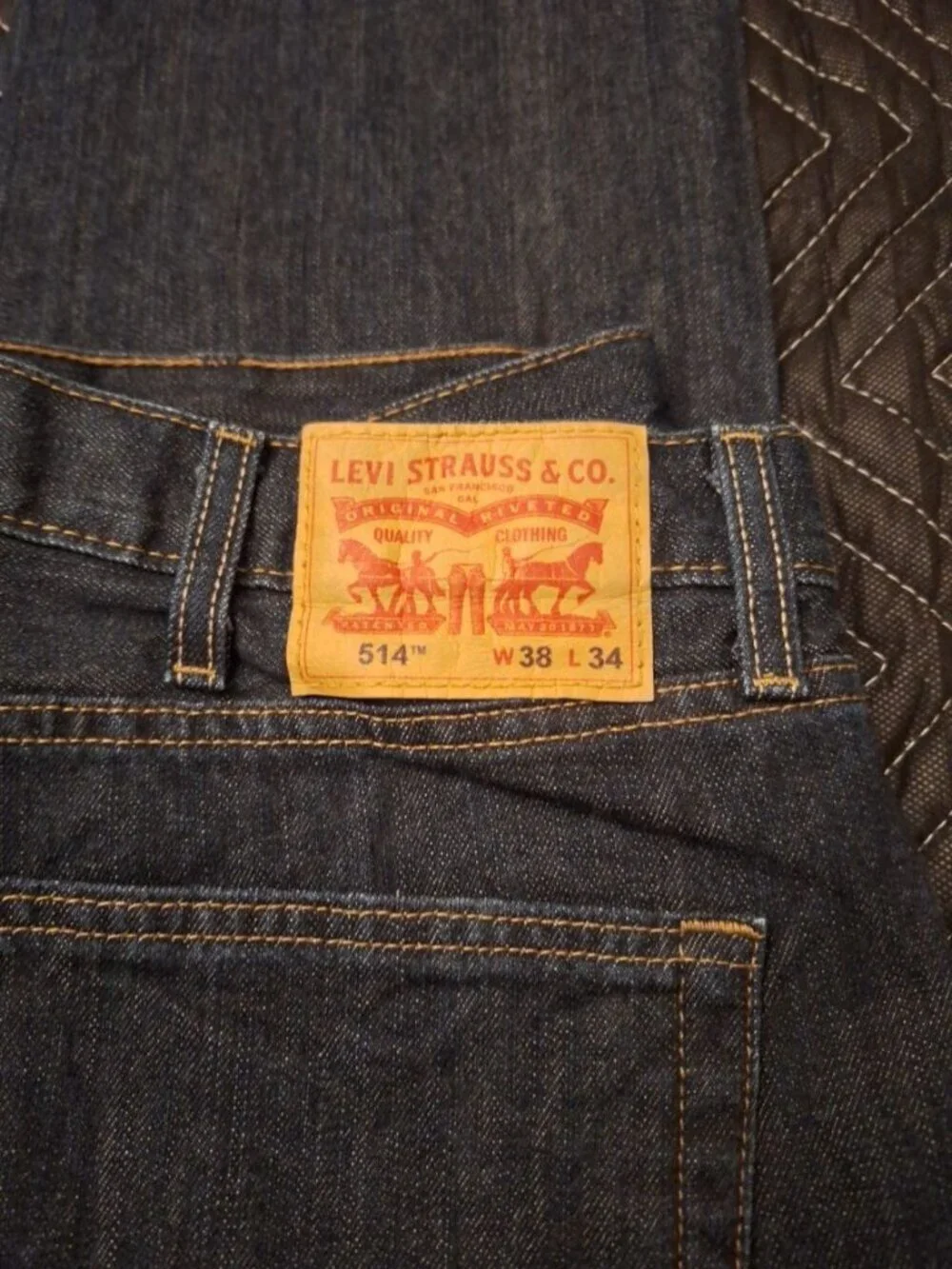 Levi’s 514 Straight Fit Jeans Men’s W38 L34 Blue Denim Regular Fit Pants